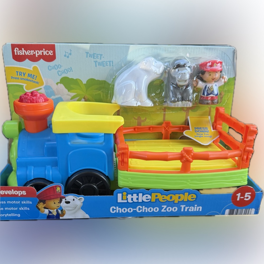 Toddler Toy Train Choo-Choo Zoo with Music Sounds and 3 Figures for Pretend Play
